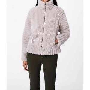 NEW BERNARDO unreal mink fur bomber jacket in grey